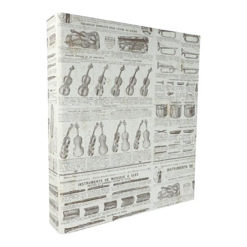 breiter Ordner VINTAGE mit Instrumenten und Text f�r DIN A4