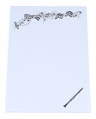 Notizblock DIN A6 mit verschiedenen Instrumenten - Design: Klarinette