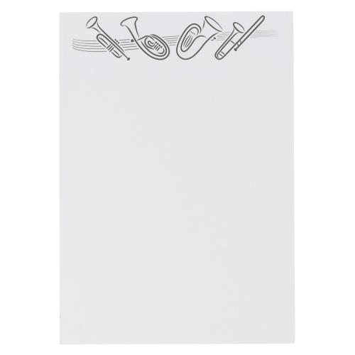 Musikalischer Notizblock DIN A5 - Motiv: Blasinstrumente Variante 1