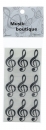 Violinschlüssel-Sticker, Bogen mit 9 Stück in schwarz, gold, silber oder weiß - Farbe: schwarz