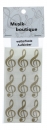 Violinschlüssel-Sticker, Bogen mit 9 Stück in schwarz, gold, silber oder weiß