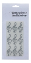 Violinschlüssel-Sticker, Bogen mit 9 Stück in schwarz, gold, silber oder weiß