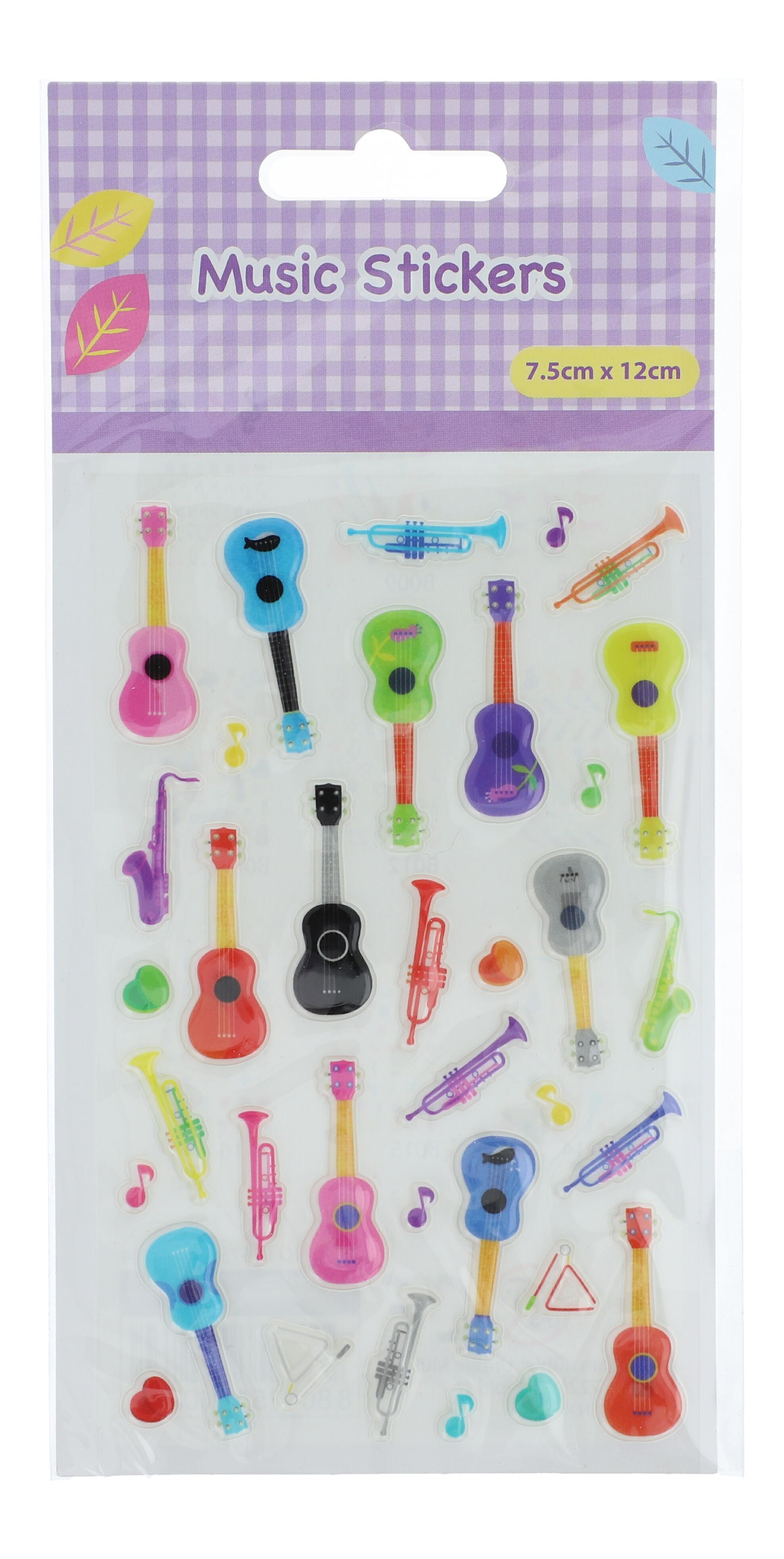 Stickers Gitarren/Instrumente 3 bunt Stickers Gitarren/Instrumente 3 bunt