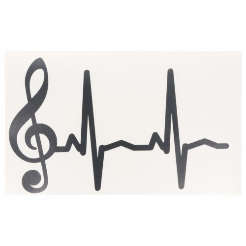 Musikalischer Autosticker Violinschlssel und Herzschlag