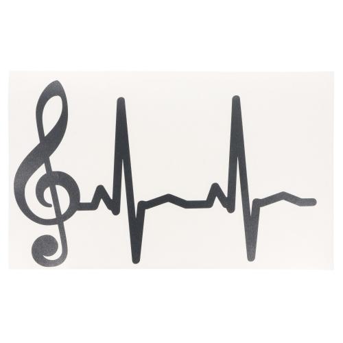 Musikalischer Autosticker Violinschl�ssel und Herzschlag - Gr��e: 8 cm x 13,5 cm
