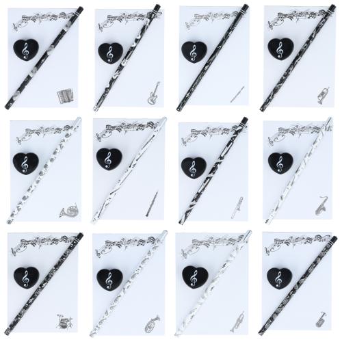 Schreibset Bleistift, Spitzer und A6-Block mit verschieden Instrumenten