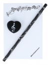Schreibset Bleistift, Spitzer und A6-Block mit verschieden Instrumenten