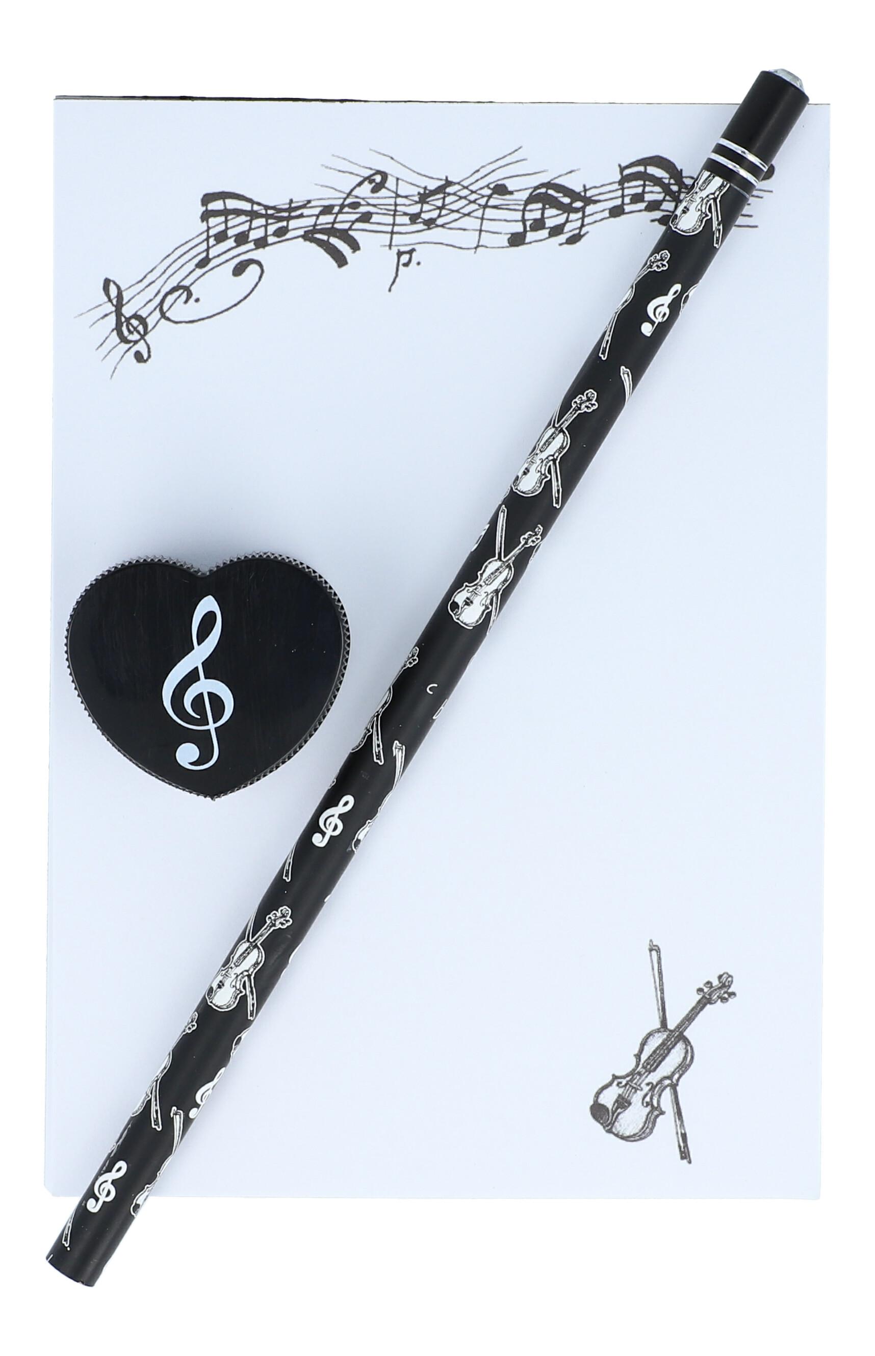 Violine-Schreibset mit A6-Notizblock, Bleistift und Spitzer Violine-Schreibset mit A6-Notizblock, Bleistift und Spitzer