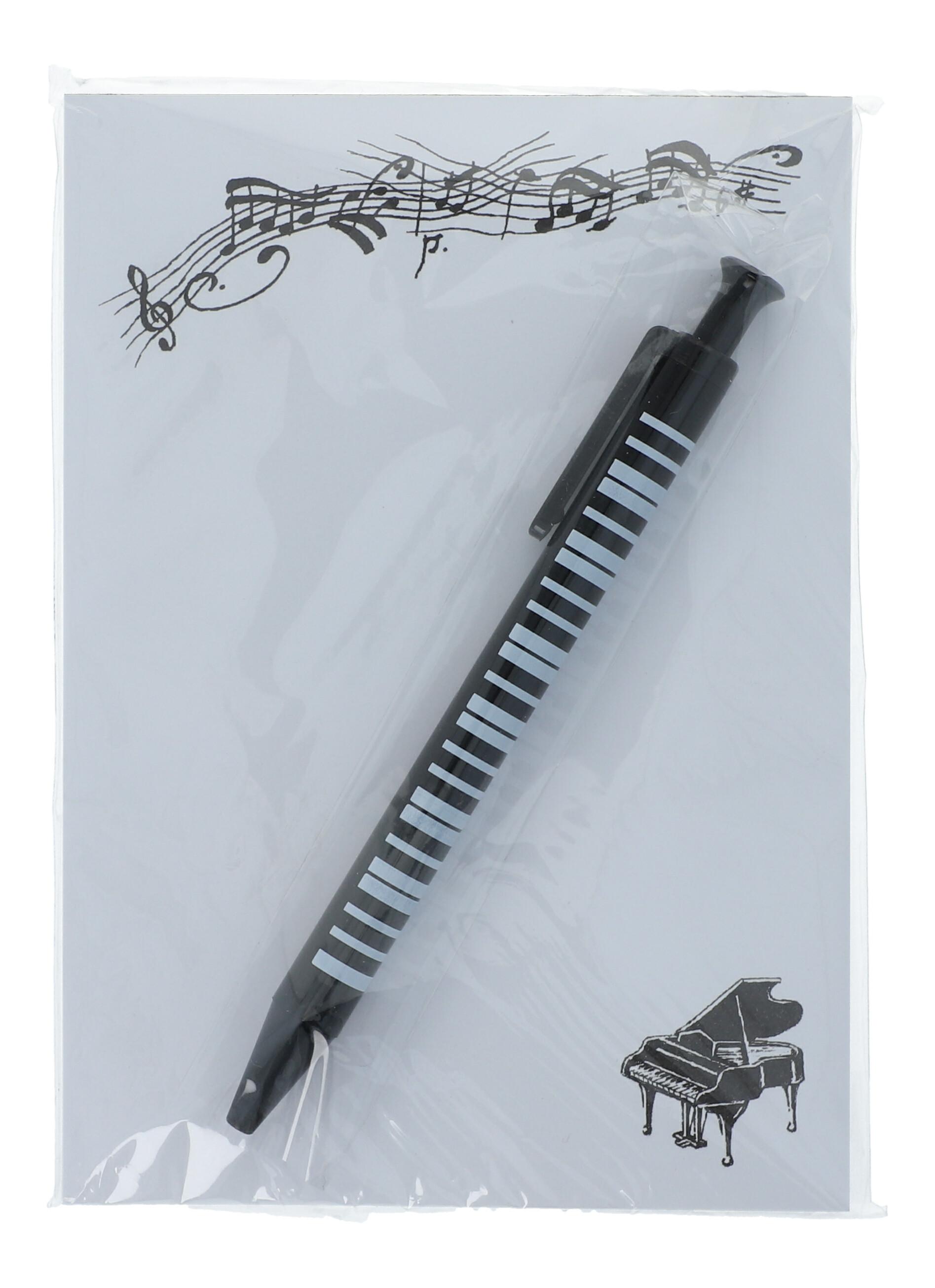 Piano-Schreibset mit A6-Notizblock, Kugelschreiber Piano-Schreibset mit A6-Notizblock, Kugelschreiber