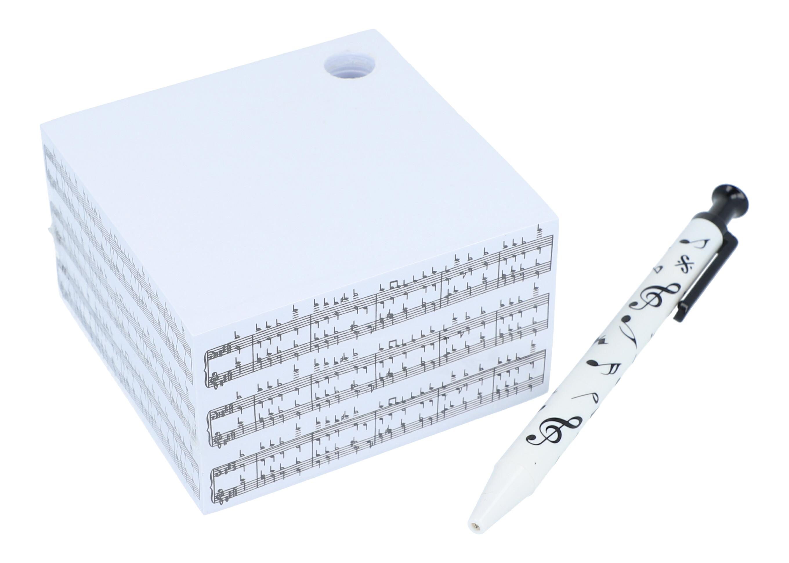 Zettelblock Noten weiß mit Kuli Zettelblock Noten weiß mit Kuli