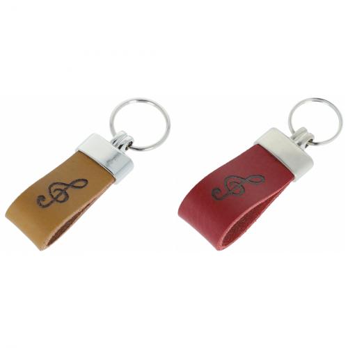 Violinschlssel-Schlsselanhnger aus Leder, geprgt, verschiedene Farben