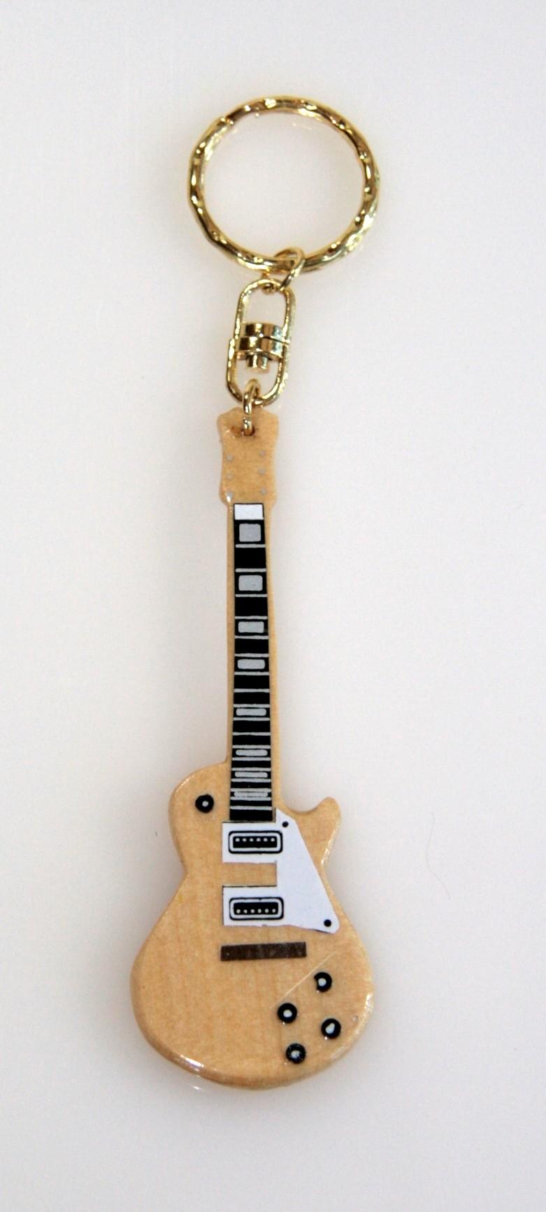Gitarren-Schlüsselanhänger Holz, Les Paul, natur Gitarren-Schlüsselanhänger Holz, Les Paul, natur