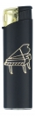 Elektronikfeuerzeug schwarz/gold mit Instrumenten-Motiv - Instrumente / Design: Piano