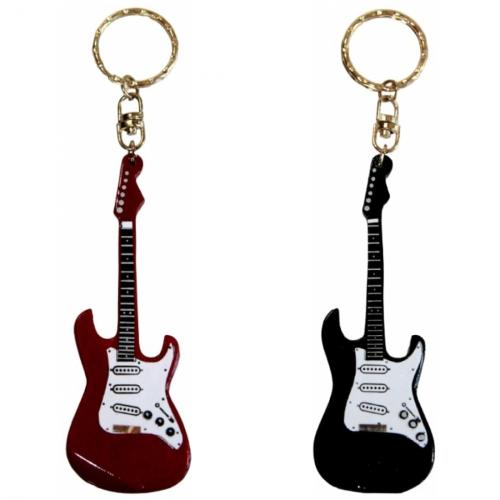 Fender-Schlsselanhnger, E-Gitarre, rot oder schwarz, ca. 7 cm