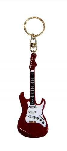 Fender-Schlsselanhnger, E-Gitarre, rot oder schwarz, ca. 7 cm - Farbe: rot