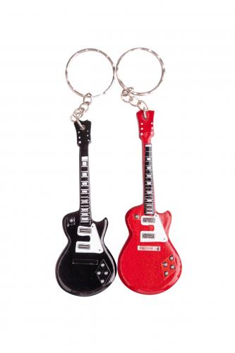 Les Paul-Schlüsselanhänger, E-Gitarre, rot oder schwarz, ca. 8,5 cm