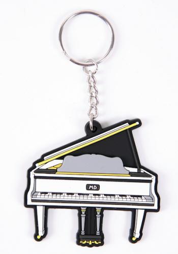 Instrumenten-Schlüsselanhänger aus Kunststoff, verschiedene Instrumente - Ausführung: Grand Piano, schwarz-weiß, ca. 6