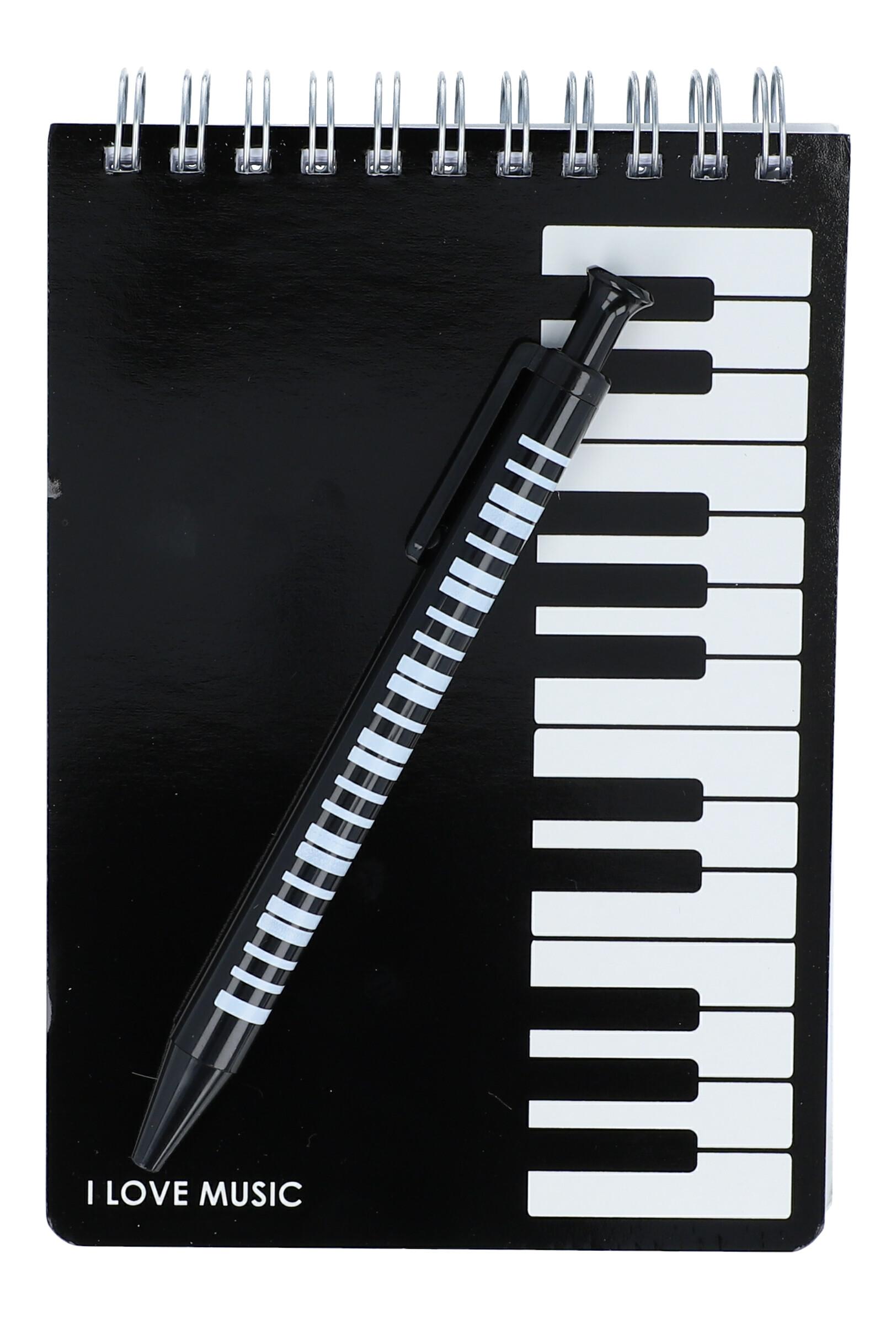 Keyboard-Schreibset mit Spiralblock und Kugelschreiber 