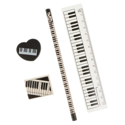Keyboard -Schreibset mit Bleistift, Radiergummi, Spitzer und Lineal 