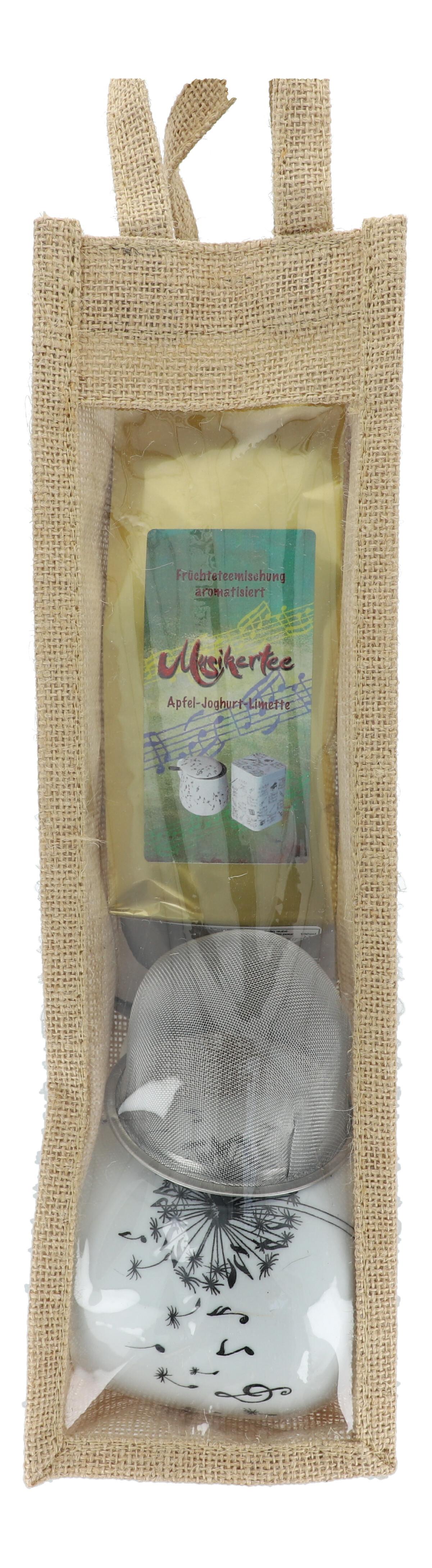 Geschenkset Jutetasche mit Tee, Tasse Pusteblume Geschenkset Jutetasche mit Tee, Tasse Pusteblume