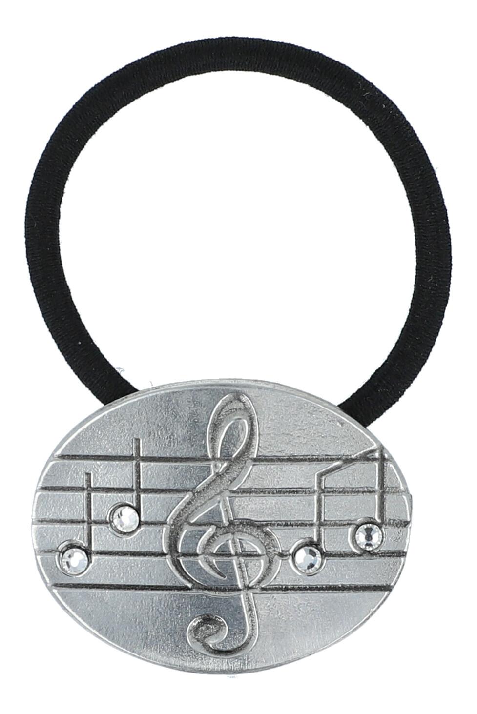 Haargummi/Tuchhalter Violinschlüssel mit Kristallsteinen Haargummi/Tuchhalter Violinschlüssel mit Kristallsteinen