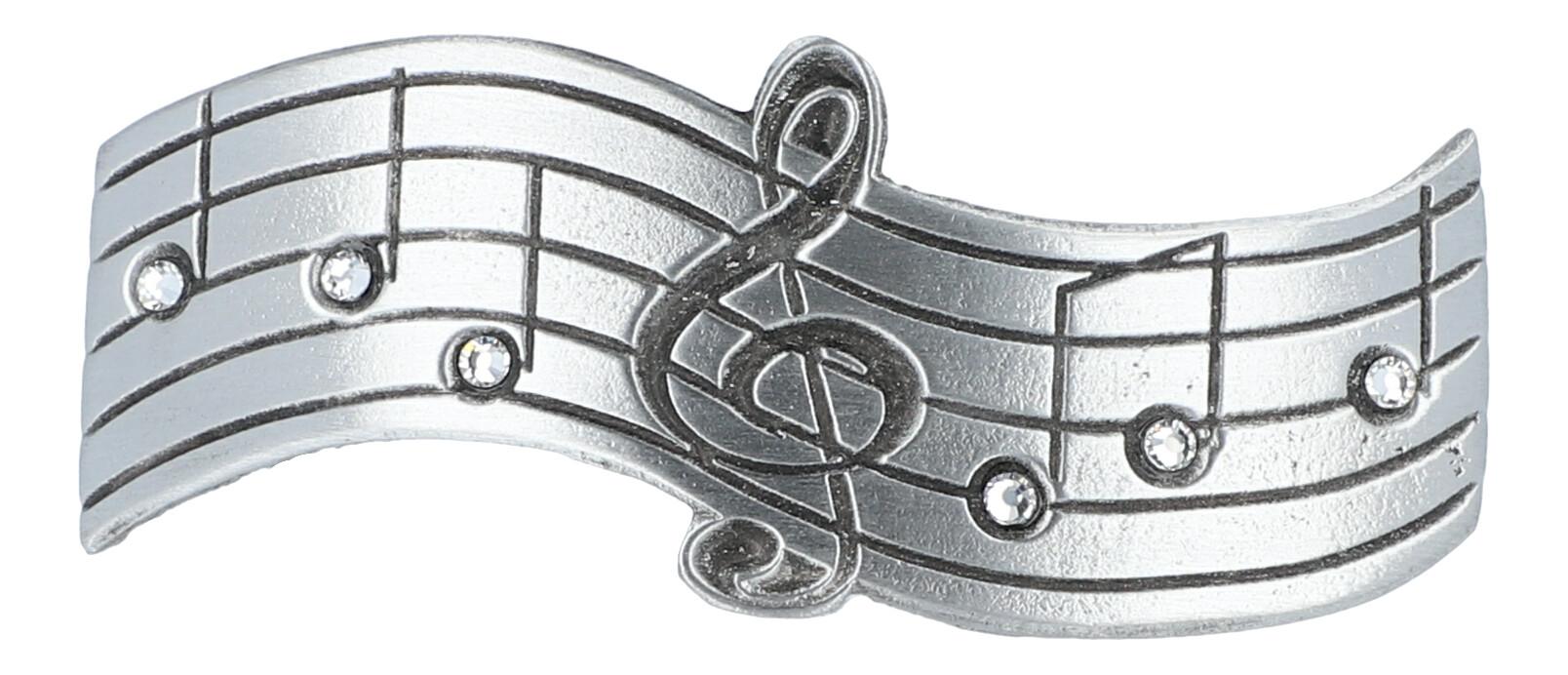 Haarspange Violinschlüssel mit Kristallsteinen Haarspange Violinschlüssel mit Kristallsteinen
