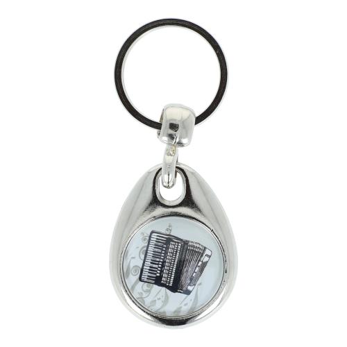 Schl�sselanh�nger mit musikalischem Motiv und Einkaufschip, verschiedene Instrumente - Design: Akkordeon 