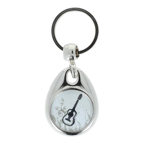 Schl�sselanh�nger mit musikalischem Motiv und Einkaufschip, verschiedene Instrumente - Design: Konzertgitarre 