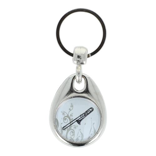 Schl�sselanh�nger mit musikalischem Motiv und Einkaufschip, verschiedene Instrumente - Design: Posaune 