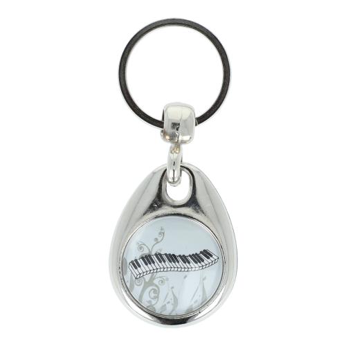 Schl�sselanh�nger mit musikalischem Motiv und Einkaufschip, verschiedene Instrumente - Design: Tasten 