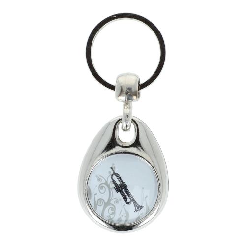 Schl�sselanh�nger mit musikalischem Motiv und Einkaufschip, verschiedene Instrumente - Design: Trompete 