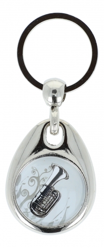 Schlsselanhnger mit musikalischen Motiven (doppelseitig), Metallgehuse - Design: Tuba 