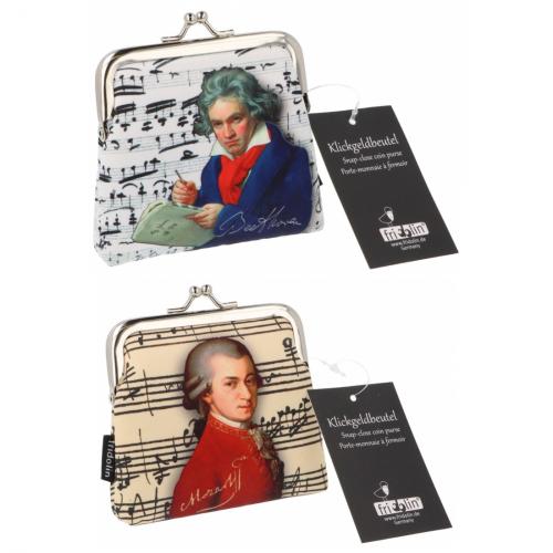 Klick-Geldbrsen mit Komponisten Mozart oder Beethoven
