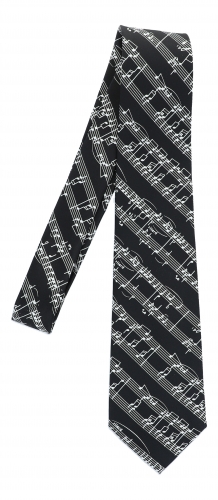 Notenlinien-Krawatte, verschiedene Farben - Farbe: schwarz / wei
