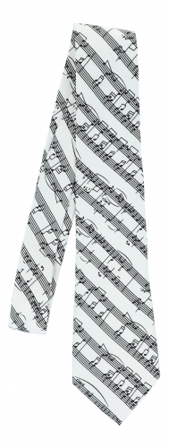 Notenlinien-Krawatte, verschiedene Farben - Farbe: wei / schwarz