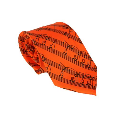 Notenlinien-Krawatte, verschiedene Farben - Farbe: orange/schwarz