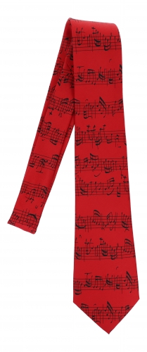 Krawatte Bachnoten, verschiedene Farben - Farbe: rot/schwarz