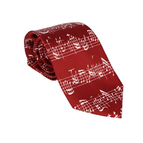 Krawatte Bachnoten, verschiedene Farben - Farbe: bordeaux/wei