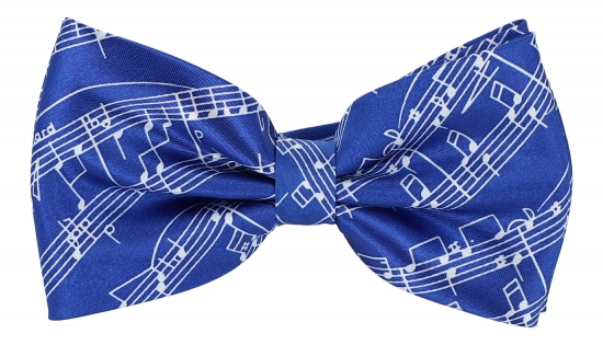 Notenlinien-Fliege, verschiedene Farben, Noten, Musik-Fliege - Farbe: dunkelblau / wei�