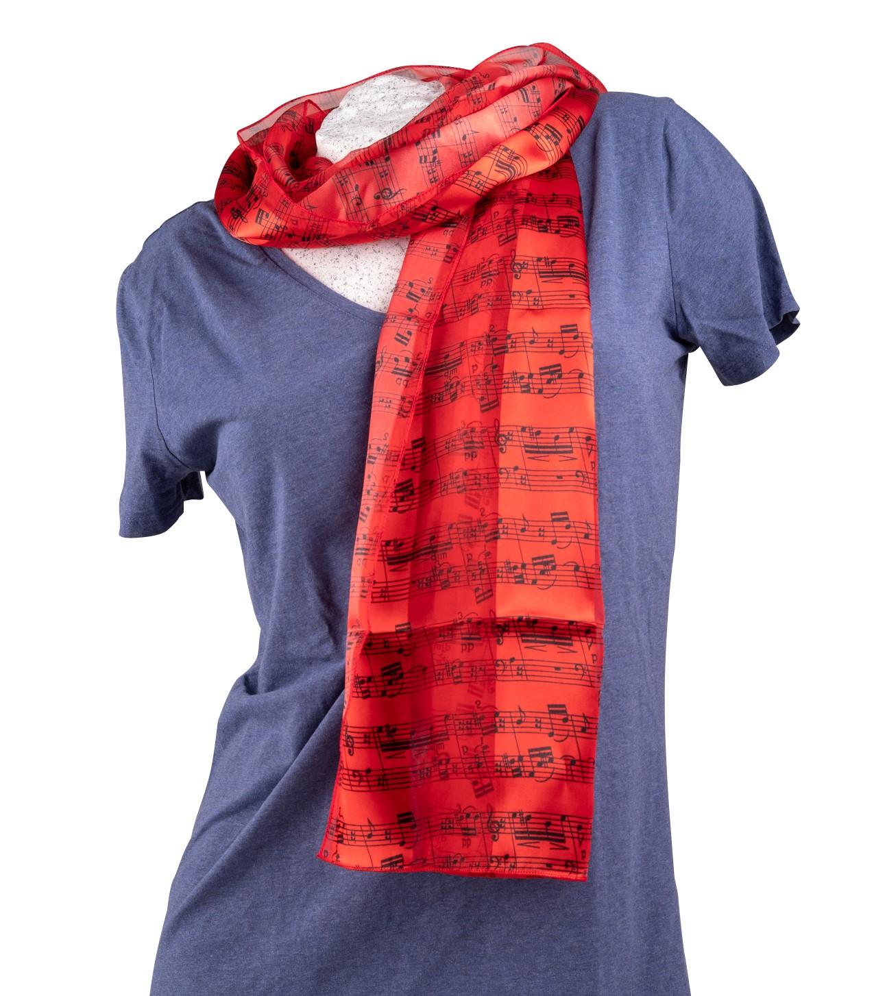 Schal Notenlinen, Scarf mit Satinstreifen, verschiedene Farben Schal Notenlinen, Scarf mit Satinstreifen, verschiedene Farben