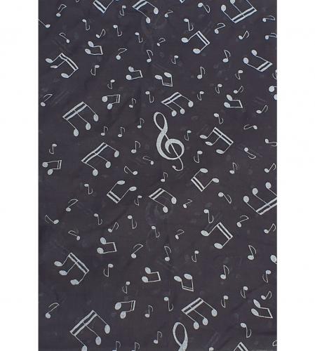 feiner Schal mit Violinschlssel und Noten, verschiedene Farben - Farbe: schwarz/wei