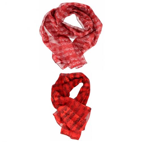 Bach-Noten Schal mit Satinstreifen, verschieden Farben