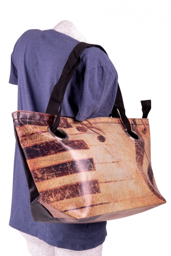 Gro�e Einkaufstasche mit Design Noten oder Tastatur - Design: Tastatur