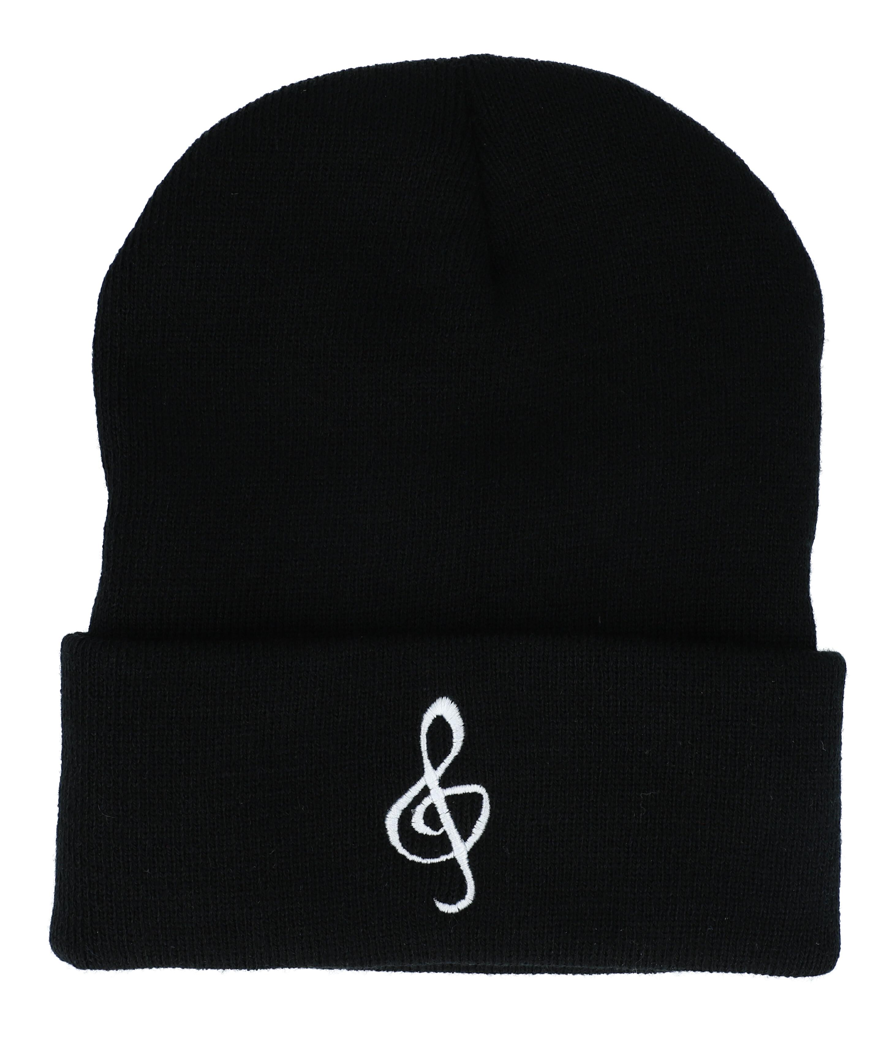 Strickmütze, Einheitsgröße, schwarz-weiß, Violinschlüssel Strickmütze, Einheitsgröße, schwarz-weiß, Violinschlüssel