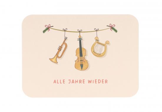 Postkarte Alle Jahre wieder (Instrumente)