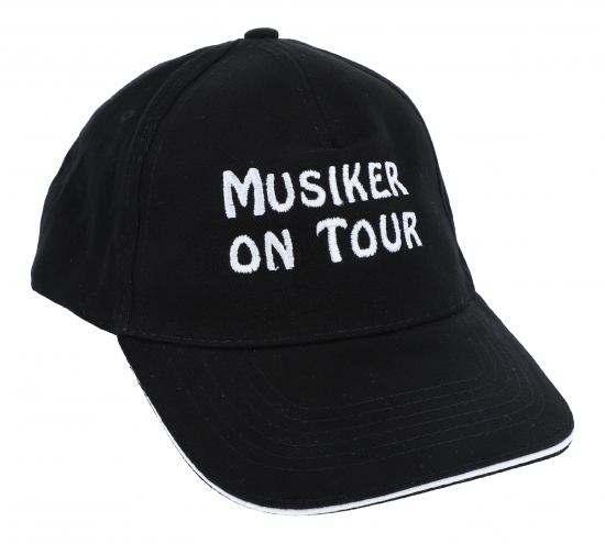 Baseball-Cap mit Musiker-Spr�chen, schwarz, Baumwolle - Design: Musiker on Tour