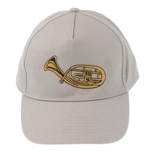 Baseball-Cap mit eingestickten Instrumenten, grau, Baumwolle - Motiv: Tenorhorn