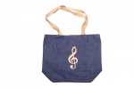 blaue Jute-Henkeltasche mit Violinschlüssel blaue Jute-Henkeltasche mit Violinschlüssel