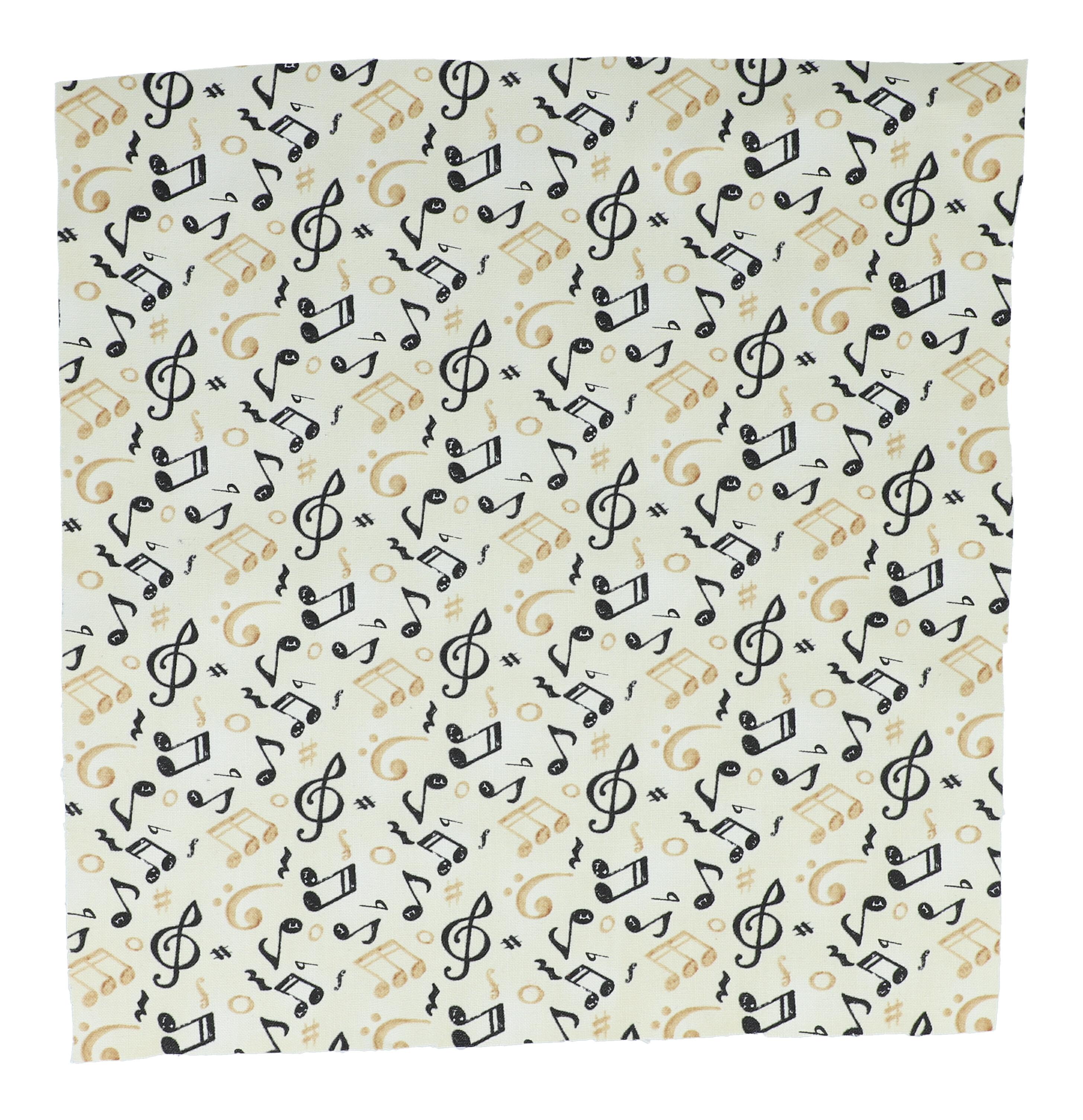 Meterware Baumwolle beige Notenmix 115 cm breit Meterware Baumwolle beige Notenmix 115 cm breit