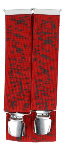 Hosentrger mit Noten in rot oder schwarz - Farbe: rot 